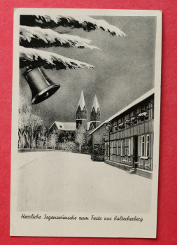 Ansichtskarte AK Kalterherberg 1939 Weihnachten Wünsche Haus Straße Architektur Ortsansicht NRW